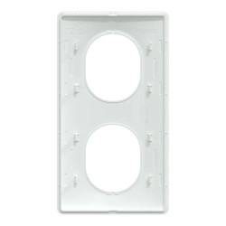 Ovalis - plaque de finition - 2 postes vertical - entraxe 71 mm - blanc