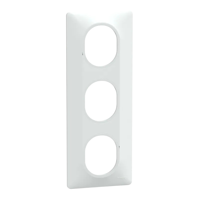 Ovalis - plaque de finition - 3 postes vertical - entraxe 71mm - blanc