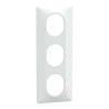 Ovalis - plaque de finition - 3 postes vertical - entraxe 71mm - blanc