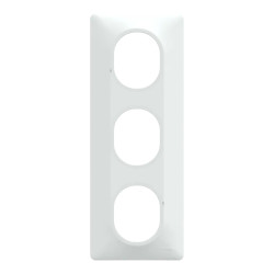 Ovalis - plaque de finition - 3 postes vertical - entraxe 71mm - blanc