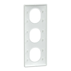 Ovalis - plaque de finition - 3 postes vertical - entraxe 71mm - blanc