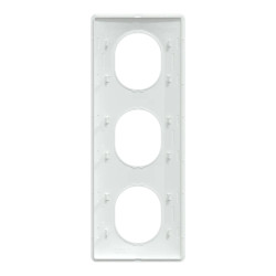 Ovalis - plaque de finition - 3 postes vertical - entraxe 71mm - blanc