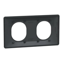 Ovalis - plaque de finition - 2 postes horizontal - entraxe 71 mm - anthracite