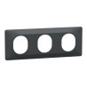 Ovalis - plaque de finition - 3 postes horizontal - entraxe 71 mm - anthracite