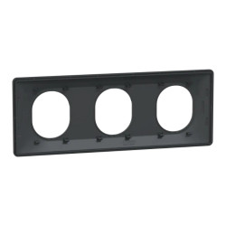 Ovalis - plaque de finition - 3 postes horizontal - entraxe 71 mm - anthracite