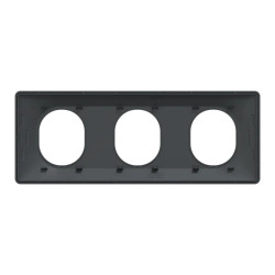 Ovalis - plaque de finition - 3 postes horizontal - entraxe 71 mm - anthracite