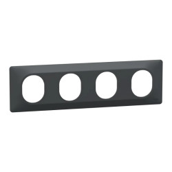 Ovalis - plaque de finition - 4 postes horizontal - entraxe 71 mm - anthracite