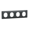 Ovalis - plaque de finition - 4 postes horizontal - entraxe 71 mm - anthracite