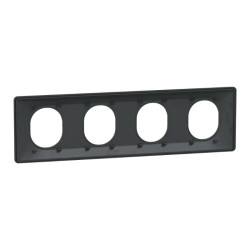 Ovalis - plaque de finition - 4 postes horizontal - entraxe 71 mm - anthracite