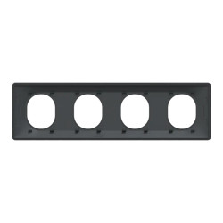 Ovalis - plaque de finition - 4 postes horizontal - entraxe 71 mm - anthracite