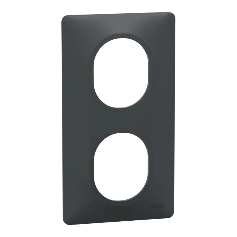 Ovalis - plaque de finition - 2 postes vertical - entraxe 71 mm - anthracite