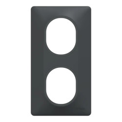 Ovalis - plaque de finition - 2 postes vertical - entraxe 71 mm - anthracite