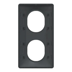 Ovalis - plaque de finition - 2 postes vertical - entraxe 71 mm - anthracite