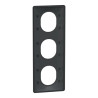 Ovalis - plaque de finition - 3 postes vertical - entraxe 71 mm - anthracite