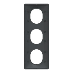 Ovalis - plaque de finition - 3 postes vertical - entraxe 71 mm - anthracite