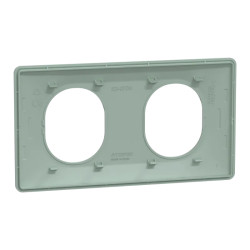 Ovalis - plaque de finition - 2 postes horizontal - entraxe 71mm - sauge