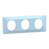 Ovalis - plaque de finition - 3 postes horizontal - entraxe 71mm - bleu azurin