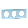 Ovalis - plaque de finition - 3 postes horizontal - entraxe 71mm - bleu azurin