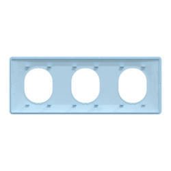 Ovalis - plaque de finition - 3 postes horizontal - entraxe 71mm - bleu azurin