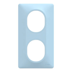 Ovalis - plaque de finition - 2 postes vertical - entraxe 71mm - bleu azurin