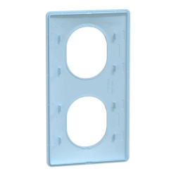 Ovalis - plaque de finition - 2 postes vertical - entraxe 71mm - bleu azurin