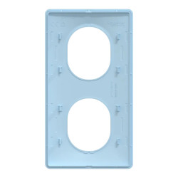 Ovalis - plaque de finition - 2 postes vertical - entraxe 71mm - bleu azurin