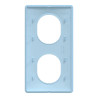 Ovalis - plaque de finition - 2 postes vertical - entraxe 71mm - bleu azurin