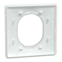 Ovalis - plaque de finition - 1 poste blanc avec bague effet laiton