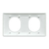 Ovalis - plaque de finition - 2 postes horizontal - 71mm - blanc bague laiton