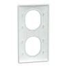 Ovalis - plaque de finition - 2 postes vertical - 71mm - blanc bague laiton