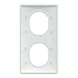 Ovalis - plaque de finition - 2 postes vertical - 71mm - blanc bague laiton