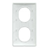 Ovalis - plaque de finition - 2 postes vertical - 71mm - blanc bague laiton