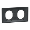 Ovalis - plaque de finition - 2 postes horizontal - 71mm - anthracite - laiton