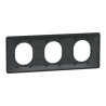 Ovalis - plaque de finition - 3 postes horizontal - 71mm - anthracite - laiton