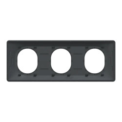 Ovalis - plaque de finition - 3 postes horizontal - 71mm - anthracite - laiton