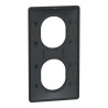 Ovalis - plaque de finition - 2 postes vertical - 71mm - anthracite bague laiton