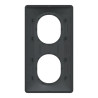 Ovalis - plaque de finition - 2 postes vertical - 71mm - anthracite bague laiton