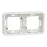 Mureva Styl - Cadre 2 postes horizontal - encastré - IP55 - IK08 - blanc