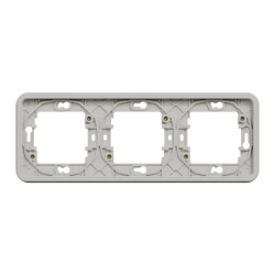 Mureva Styl - Cadre 3 postes horizontal - encastré - IP55 - IK08 - blanc