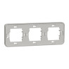 Mureva Styl - Cadre 3 postes horizontal - encastré - IP55 - IK08 - blanc