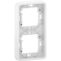 Mureva Styl - Cadre 2 postes vertical - encastré - IP55 - IK08 - blanc