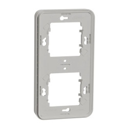 Mureva Styl - Cadre 2 postes vertical - encastré - IP55 - IK08 - blanc