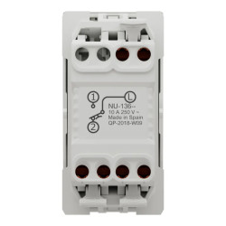 Unica - bouton-poussoir NO/NF - 10A - connex rapide - 1 mod - Blanc - méca seul