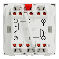 Unica - double va-et-vient - 10A - connexion rapide - 2 mod - Blanc - méca seul