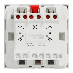 Unica - cde volet-roulant - double poussoir + STOP - 2 mod - Blanc - méca seul