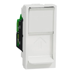 Unica - prise RJ45 simple - cat 6 STP - 1 mod - Blanc - méca seul