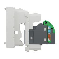 Unica - prise RJ45 simple - cat 6 STP - 2 mod - Blanc - méca seul