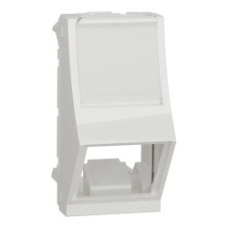 Unica - prise pour 1 RJ45 S-One incliné - 1 mod - Blanc - méca seul