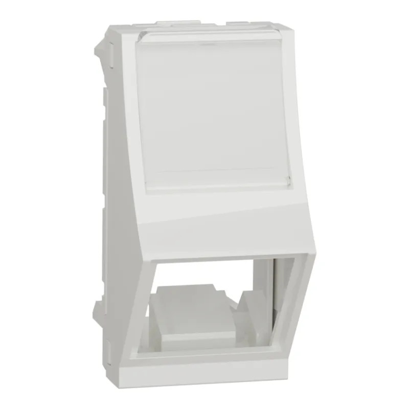 Unica - prise pour 1 RJ45 S-One incliné - 1 mod - Blanc - méca seul