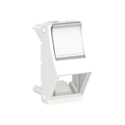 Unica - prise pour 1 RJ45 S-One incliné - 1 mod - Blanc - méca seul